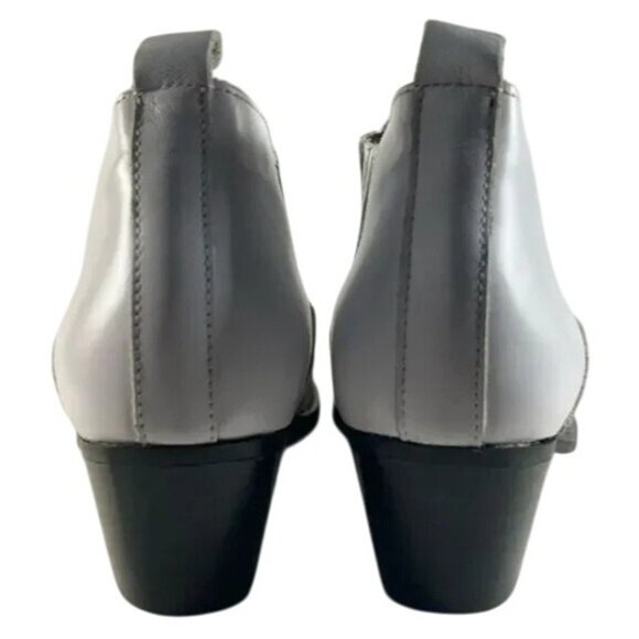 Kurt Geiger London made in Portugal White Leather Croc Embossed Ankle Booties 7 - Picture 4 of 11